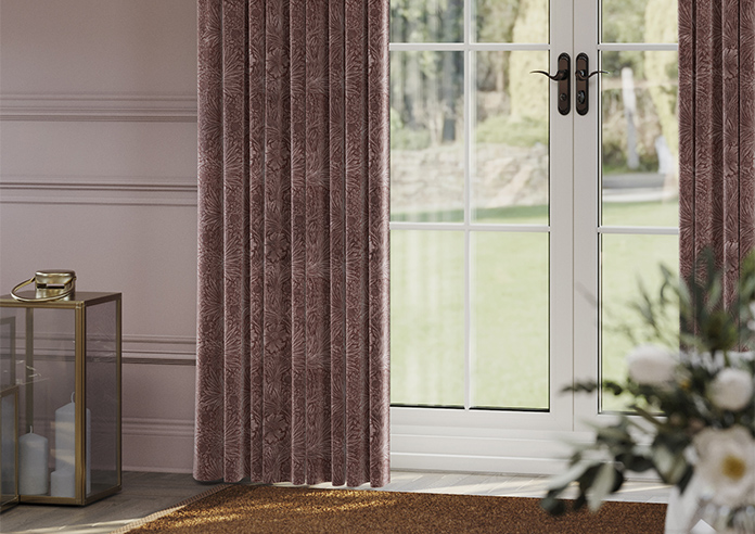 William Morris Marigold Velvet, Berry - Made to Measure Curtains - Image 5